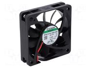 Fan: DC; axial; 12VDC; 60x60x15mm; 51.65m3/h; 36.2dBA; Vapo; 5400rpm SUNON