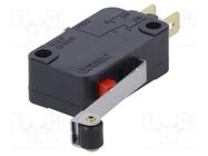 Microswitch SNAP ACTION; 0.1A/125VAC; with lever (with roller) OMRON Electronic Components