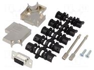 Connector: D-Sub; PIN: 9; plug; female; soldering; for cable; black ENCITECH