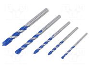 Drill set; steel; blister; PROFI GRANIT; granite,stone; 5pcs. ALPEN-MAYKESTAG