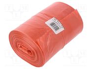 Trash bags; polyetylene LD; red; 60l; 50pcs. PLAST