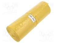 Trash bags; polyetylene LD; yellow; 160l; 20pcs. PLAST