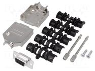 Connector: D-Sub; PIN: 9; plug; female; soldering; for cable; black ENCITECH