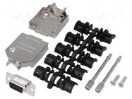 Connector: D-Sub; PIN: 9; plug; female; soldering; for cable; black ENCITECH