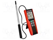 Thermoanemometer; LCD; Velocity measuring range: 0÷25m/s; ±3.5% SEFRAM