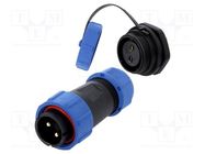 Connector: circular; male + female; PIN: 2; 3A; IP67; 500V CONNFLY