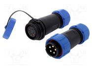 Connector: circular; male + female; PIN: 5; 3A; IP67; 500V CONNFLY