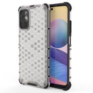 Honeycomb Case armor cover with TPU Bumper for Xiaomi Redmi Note 10 5G / Poco M3 Pro transparent, Hurtel