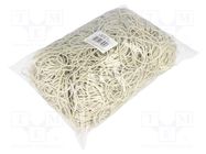 Rubber bands; Width: 1.5mm; Thick: 1.5mm; rubber; white; Ø: 60mm; 1kg PLAST