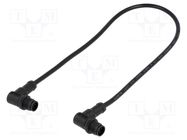 Cable: for sensors/automation; PIN: 5; M12-M12; 0.5m; plug; plug AMPHENOL LTW