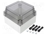 Enclosure: multipurpose; X: 130mm; Y: 130mm; Z: 100mm; MNX; grey; IK08 FIBOX