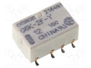 Relay: electromagnetic; DPDT; Ucoil: 12VDC; Icontacts max: 1A; G6K OMRON Electronic Components