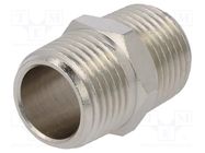 Nipple; straight; nickel plated brass; Thread: G 1/2"; max.300°C PNEUMAT