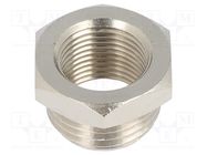 Nipple; threaded,reductive; nickel plated brass; max.300°C PNEUMAT