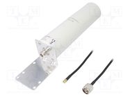 Antenna; white; N,SMA; 50W; 600÷2700MHz; 50Ω; 3m; 30dBi; -45÷80°C QOLTEC