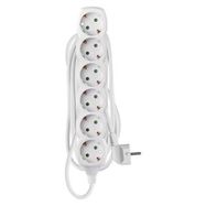 Extension Cord 5 m / 5 sockets / white / PVC / 1.5 mm2, EMOS