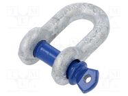 Dee shackle; steel; for rope; zinc; 6mm; 1/4" ELESA+GANTER