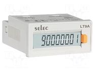 Meter: counter; digital,mounting; on panel; LCD; 8 digits; LT9A SELEC