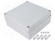 Enclosure: multipurpose; X: 180mm; Y: 180mm; Z: 75mm; MNX; grey; IK08 FIBOX