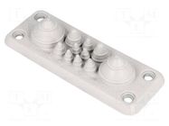 Multigate grommet; light grey; Holes no: 11; -40÷100°C; IP66,IP67 TRELLEBORG