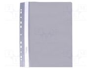 Document wallet; with holes; A4; grey; PVC BIURFOL