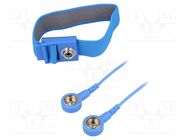 Wristband; ESD; Features: antialergic; blue; 1.8m STATICTEC