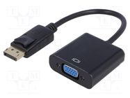 Converter; D-Sub 15pin HD socket,DisplayPort plug; 0.15m; black AKYGA