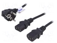 Cable; 3x0.5mm2; PVC; 1.15m; black; 10A; 250V; Core: CCA AKYGA