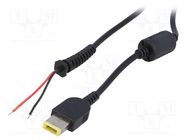 Cable; 2x0.5mm2; wires,Slim Tip; straight; black; 1.2m 