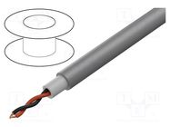 Wire: loudspeaker cable; 2x2.5mm2; stranded; OFC; grey; unshielded TASKER