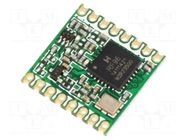 Module: transceiver; RF; FSK,GFSK,GMSK,LoRa,MSK,OOK; 868MHz; SMD HOPE MICROELECTRONICS