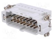 Connector: HDC; contact insert; male; HE; PIN: 16; 16+PE; size 6; 16A TE Connectivity