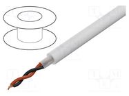 Wire: assembly; 2x0.5mm2; stranded; -20÷70°C; Colour: white; 100m TASKER