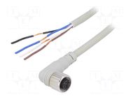 Cable: for sensors/automation; M12; PIN: 4; angled; 3m; plug; CL AUTONICS