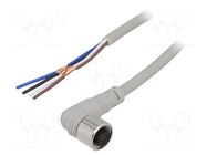 Cable: for sensors/automation; M12; PIN: 4; angled; 5m; plug; CL AUTONICS