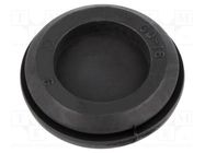 Grommet; with bulkhead; Ømount.hole: 22.5mm; Øhole: 16mm; black TRELLEBORG