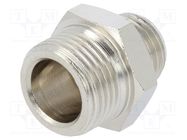 Nipple; reductive; nickel plated brass; Input thread: G 1/4" PNEUMAT