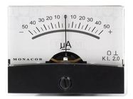 Ammeter; on panel; I DC: -50÷50uA; Class: 2; Int.resist: 1.9kΩ MONACOR