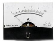 Ammeter; on panel; I DC: 0÷10A; Class: 2; Int.resist: 6mΩ; Ø37.5mm MONACOR