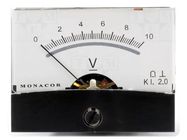 Voltmeter; on panel; 0÷10V; Class: 2; Int.resist: 10kΩ; Ø37.5mm MONACOR