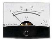 Voltmeter; on panel; 0÷15V; Class: 2; Int.resist: 15kΩ; Ø37.5mm MONACOR