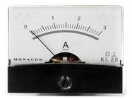 Ammeter; on panel; I DC: 0÷3A; Class: 2; Int.resist: 20mΩ; Ø37.5mm MONACOR