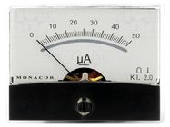 Ammeter; on panel; I DC: 0÷50uA; Class: 2; Int.resist: 6.5kΩ MONACOR