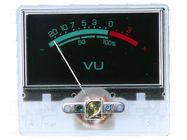 Meter: VU meter; on panel; analogue,mounting; 55x47.5x23.5mm MONACOR