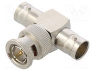 T adapter; BNC socket x2,BNC plug; Insulation: PTFE; 75Ω; 4GHz TELEGÄRTNER