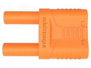 Connector: 4mm banana; stackable safety shunt; 32A; 1kVAC; orange SCHÜTZINGER