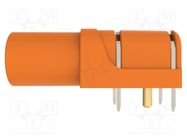 Connector: 4mm banana; socket; 24A; 1kV; orange; gold-plated; PCB SCHÜTZINGER