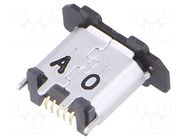 Connector: USB B micro; socket; ZX; on PCBs; SMT; PIN: 5; vertical HIROSE