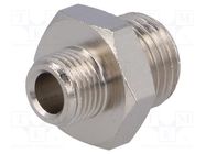 Nipple; reductive; nickel plated brass; Input thread: G 1/8" PNEUMAT