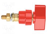 Laboratory clamp; red; 1kVDC; 100A; on panel,screw; brass; 81mm SCHÜTZINGER